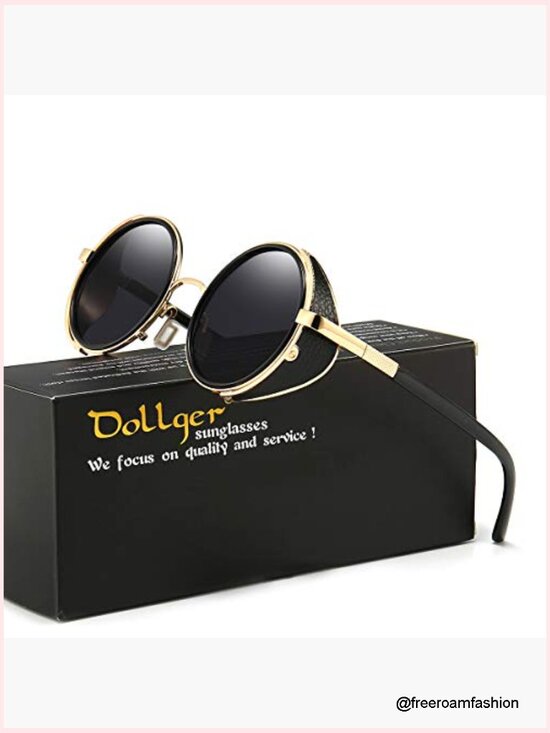 Vintage Retro Round Sunglasses Metal Circle Frame UV400 Protection
